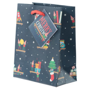 Christmas Elf Design Small Glossy Gift Bag
