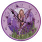 Decorative Flower Fairy Purple Iris Wall Clock