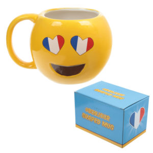 Fun Collectable Ceramic French Flag Eyes Emotive Mug