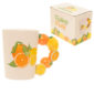 Fun Fruity Oranges and Lemons Shaped Handle Ceramic Mug