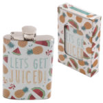 Fun Tropical Stainless Steel Hip Flask - 4oz