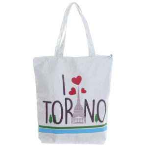 Handy Cotton Zip Up Shopping Bag - I Heart Torino