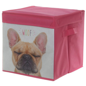 Handy Foldable Canvas Storage Box - French Bulldog Design