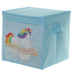 Handy Foldable Canvas Storage Box - Rainbow Unicorn
