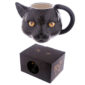 Novelty Black Cat Head Shaped Ceramic Mug