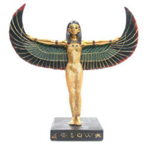 Decorative Gold Egyptian Winged Standing Isis Figurine