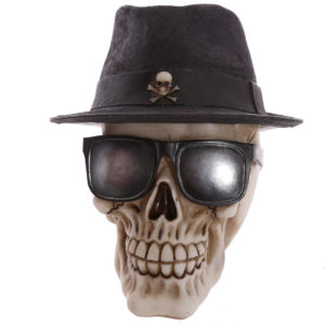 Gothic Skull Decoration wearing Trilby Hat