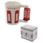 Novelty Ceramic Shaped Handle Telephone Box Mug