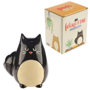 Collectable Ceramic Black Cat Shaped Money Box