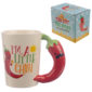 Collectable Chilli Pepper Shaped Handle Ceramic Mug