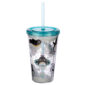 Cute Penguins Double Walled Cup with Lid and Straw