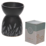 Decorative Ceramic Black and White Grass Design Oil Burner