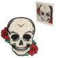 Decorative Fantasy Skull with Red Roses Shaped Wall Clock
