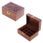 Decorative Sheesham Wood Carved Compartment Box Medium