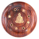 Decorative Sheesham Wood Round Buddha Ashcatcher