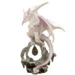 Dream Crystal Fantasy Winter Warrior Dragon Figurine