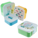 Fun Caravan Design Set of 3 Plastic Lunch Boxes