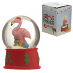 Fun Collectable Christmas Flamingo Snow Globe