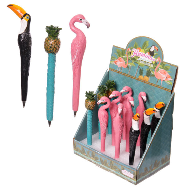 Fun Flamingo, Toucan and Pineapple Novelty Pen