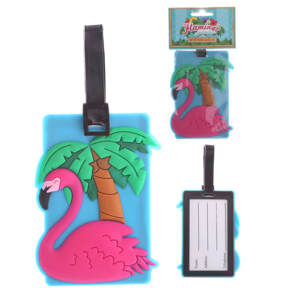 Fun PVC Luggage Tag - Flamingo