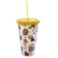 Funky Egyptian Double Walled Cup with Lid and Straw