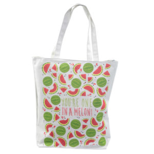 Handy Cotton Zip Up Shopping Bag - Watermelon