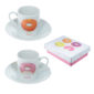 Set of 2 Espresso Cup and Saucer - Donut Design