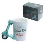 Fun Scooter Shaped Handle Ceramic Mug
