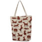 Handy Cotton Zip Up Shopping Bag - Catch Patch Dog Design