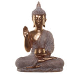 Thai Buddha Figurine – Gold and White With Begging Bowl