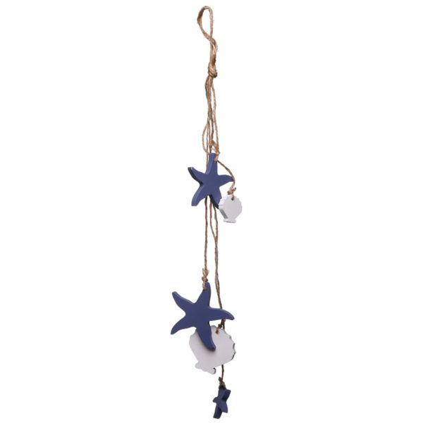 Wooden Starfish and Shells Nautical Hanging Decoration Wooden Starfish and Shells Nautical Hanging Decoration