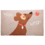 Coir Door Mat – Woof Woof Catch Patch Dog Design