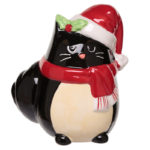 Collectable Ceramic Feline Festive Cat Christmas Money Box