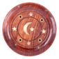Decorative Sheesham Wood Round Ashcatcher Moon and Stars