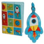 Fun Novelty Space Cadet Luggage Tag and Passport Cover Set