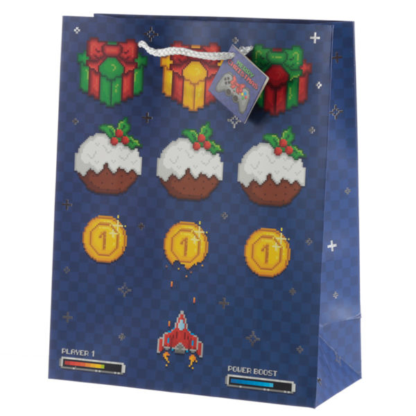 Retro Gaming Game Over Large Christmas Gift Bag Retro Gaming Game Over Large Christmas Gift Bag