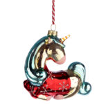 Glass Christmas Bauble – Metallic Enchanted Unicorn