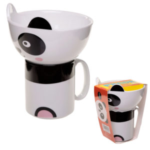 Children's Porcelain Mug and Bowl Set - Cute Panda