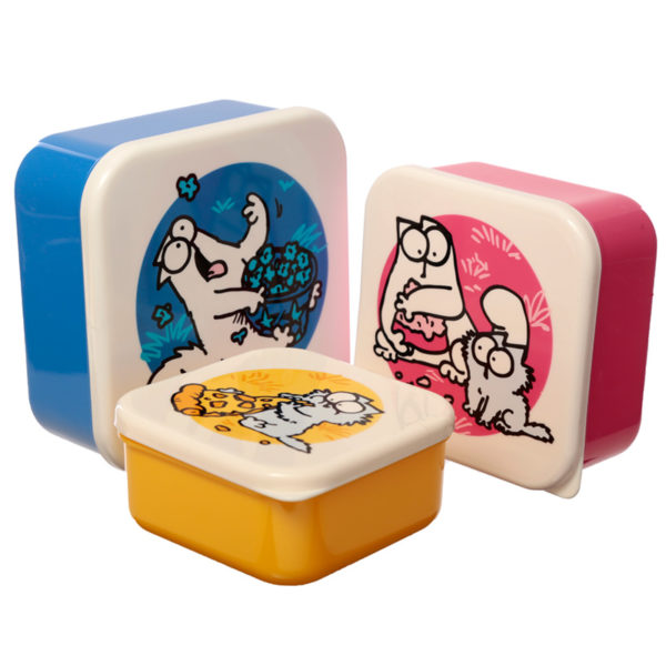 Simon's Cat Set of 3 Plastic Lunch Boxes (M